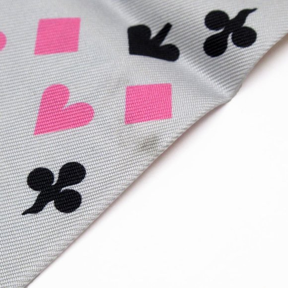 HERMES Scarf Twilly Silk Light Gray Multicolor Women's w0279a - Picture 4 of 5